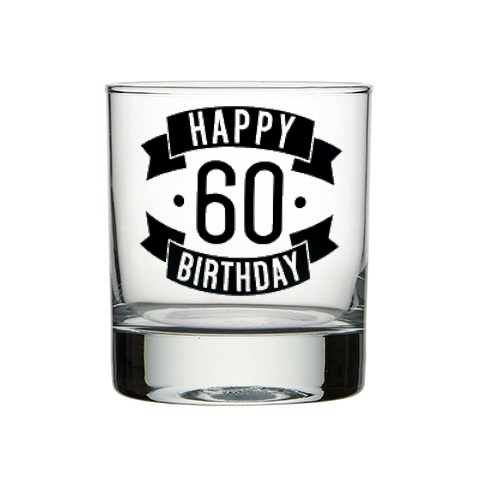 Happy 60 Birthday Spirit Glass (300ml)