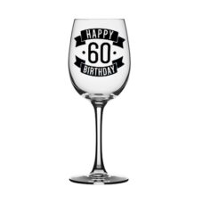 Happy 60 Birthday Wine Glass (350ml)