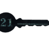 Black Acrylic 21st Key with Paua Inlay