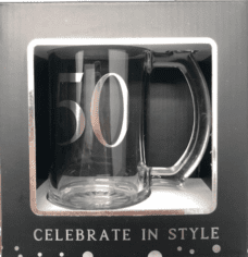 50th Birthday Glass Tankard