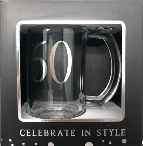 60th Birthday Glass Tankard