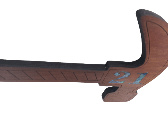 Wooden 21st Birthday Key Hammer - Side View