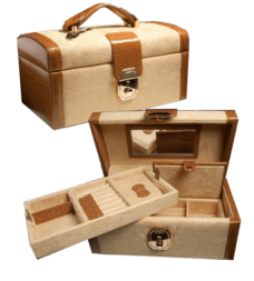 Leather Tan Jewellery Case