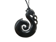 NZ Greenstone / Pounamu Manaia with Koru Tail Necklace